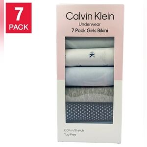 NEW! Calvin Klein 7 Pack Girls Bikini Underwear Cotton Stretch Multicolor Size M